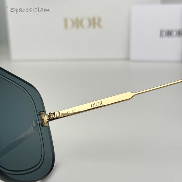 BRAND NEW Dior ULTRADIOR MU B0B0 Gold Blue Unisex Mask Sunglasses - Picture 6 of 12